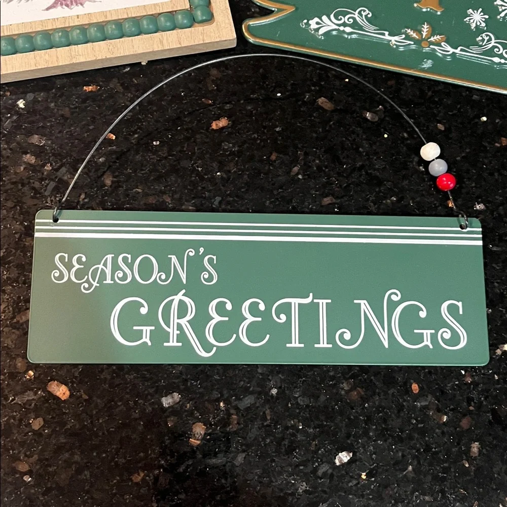 3 pc Holiday Wall Decor Set - wood & metal